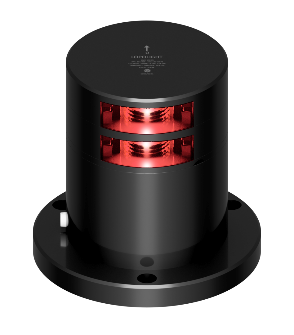 3nm 135° Red stop light, double, black, Ex 1&2